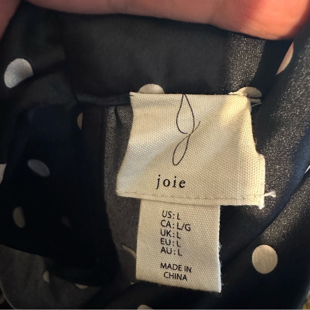 Joie Women’s Black top with white polka dots size Large 🆕 - Picture 15 of 15